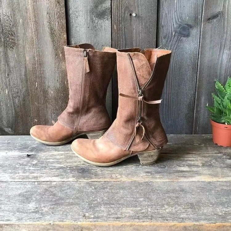 Botas de Mujer Cómodas Elegantes con Cremallera Lateral