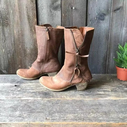 Botas de Mujer Cómodas Elegantes con Cremallera Lateral