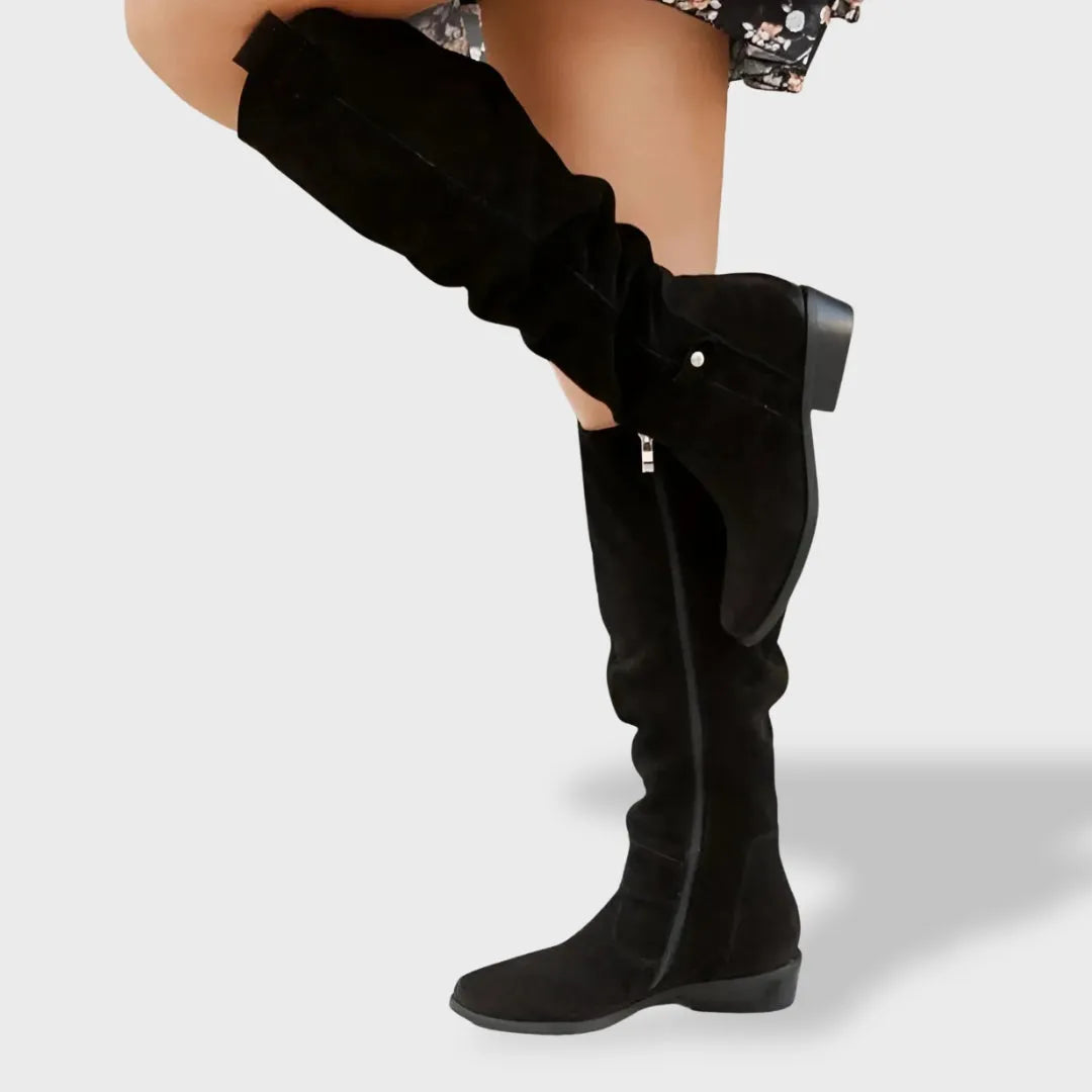 Botas de Mujer Elegantes Cómodos con Cremallera Lateral