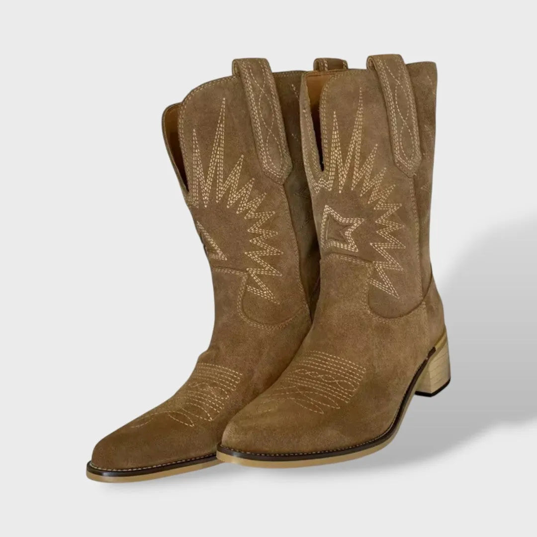 Botas de Mujer Elegantes Vaqueras con Bordados