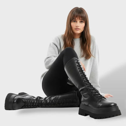Botas de Mujer Militares Modernas con Cordones