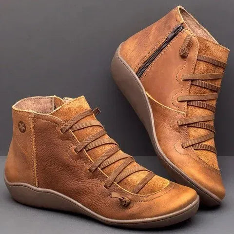 Botas de Mujer Planas Cómodas con Cordones