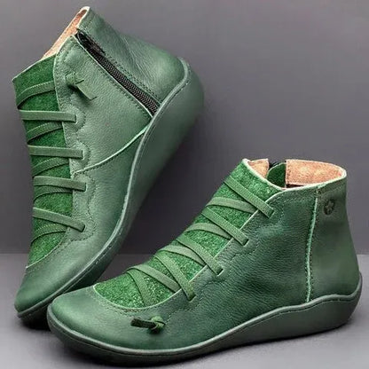Botas de Mujer Planas Cómodas con Cordones