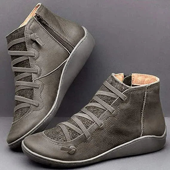 Botas de Mujer Planas Cómodas con Cordones