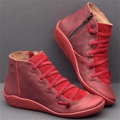 Botas de Mujer Planas Cómodas con Cordones