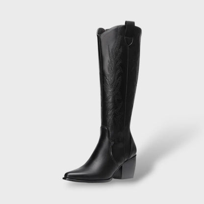 Botas de Mujer Vaqueras Clásicas con Punta Afilada