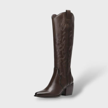 Botas de Mujer Vaqueras Clásicas con Punta Afilada
