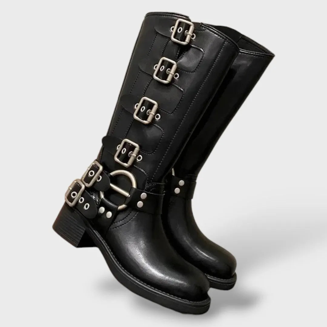 Botas de Mujer Vaqueras Vintage con Hebillas