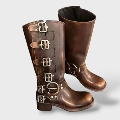 Botas de Mujer Vaqueras Vintage con Hebillas