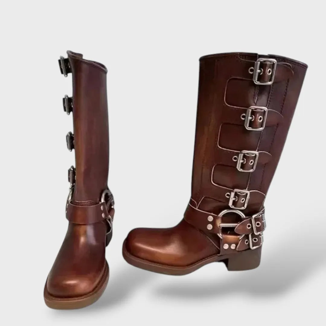 Botas de Mujer Vaqueras Vintage con Hebillas