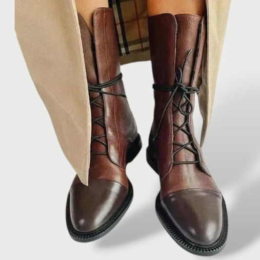 Botas de Mujer Vintage Elegantes con Cordones