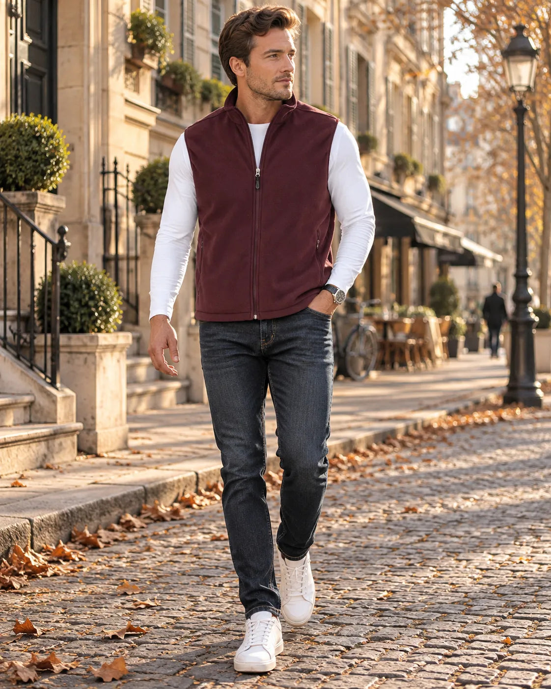Chaleco de Hombre Casual Ligero con Cremallera