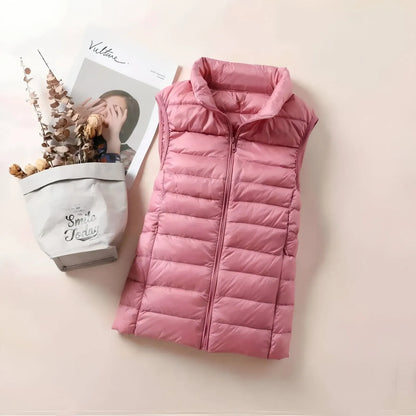 Chaleco de Mujer Acolchado Ligero con Cuello Alto