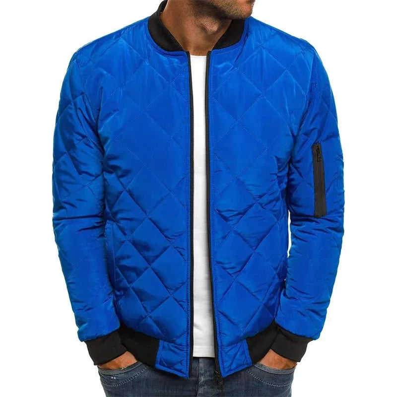 Chaqueta de Hombre Acolchada Casual con Cierre de Cremallera