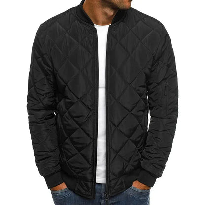 Chaqueta de Hombre Acolchada Casual con Cierre de Cremallera