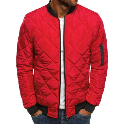 Chaqueta de Hombre Acolchada Casual con Cierre de Cremallera