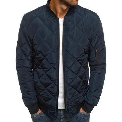 Chaqueta de Hombre Acolchada Casual con Cierre de Cremallera