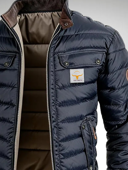 Chaqueta de Hombre Acolchada Casual con Cremallera