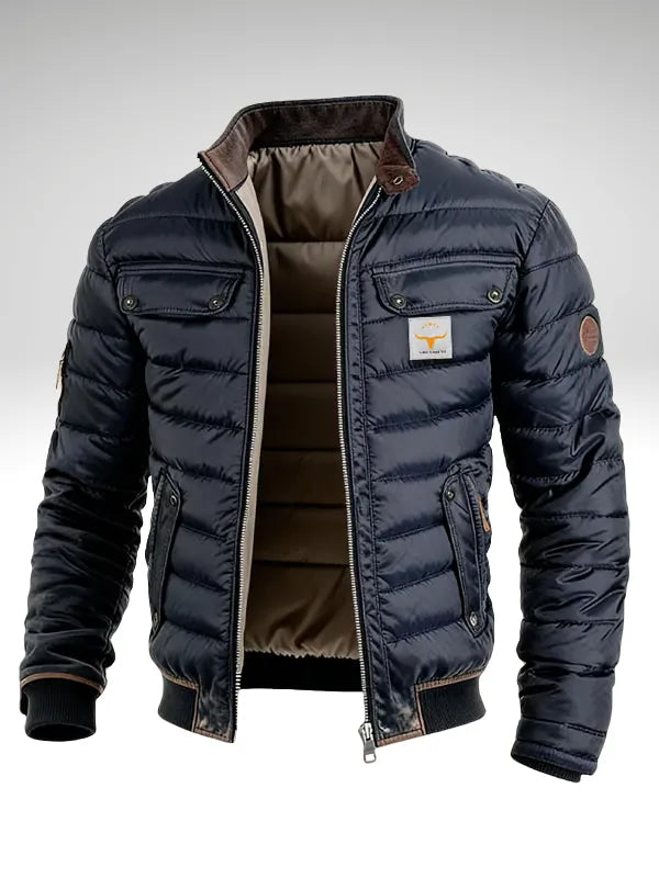 Chaqueta de Hombre Acolchada Casual con Cremallera