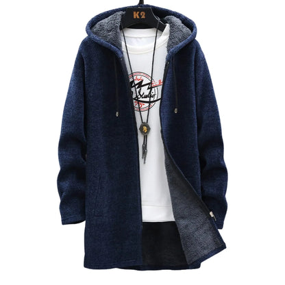 Chaqueta de Hombre Casual Larga con Capucha