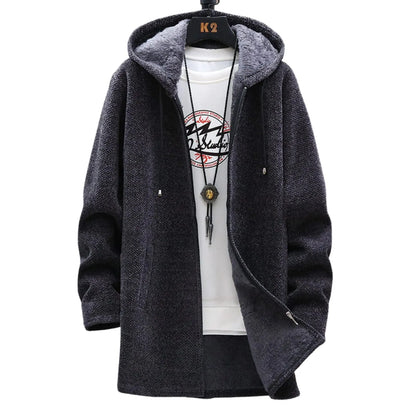 Chaqueta de Hombre Casual Larga con Capucha