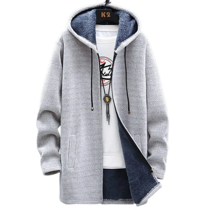 Chaqueta de Hombre Casual Larga con Capucha