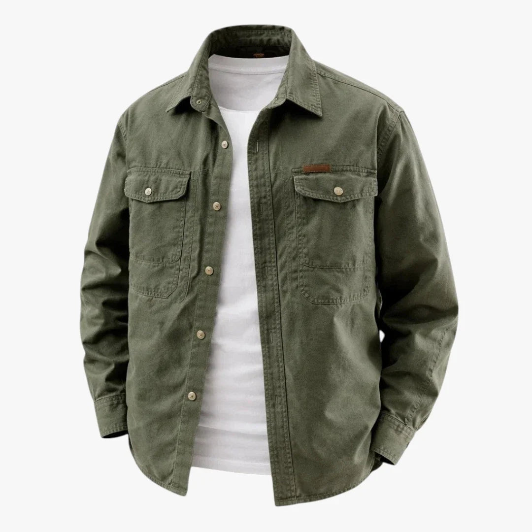 Chaqueta de Hombre Casual Militar con Botones