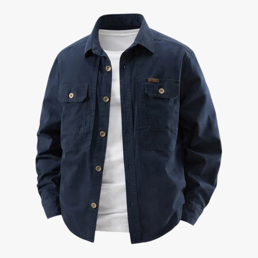 Chaqueta de Hombre Casual Militar con Botones