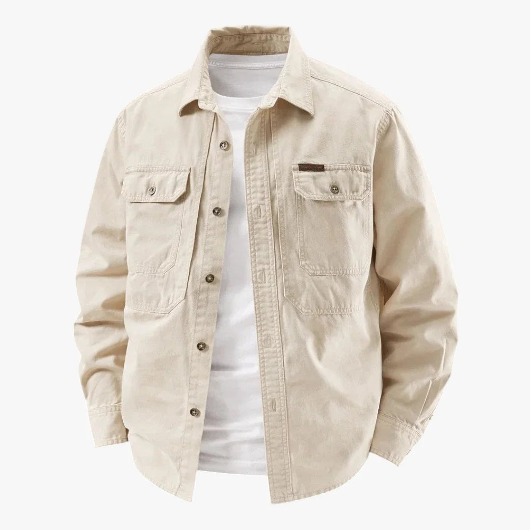 Chaqueta de Hombre Casual Militar con Botones