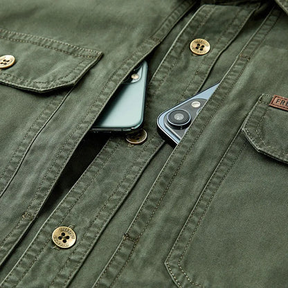 Chaqueta de Hombre Casual Militar con Botones