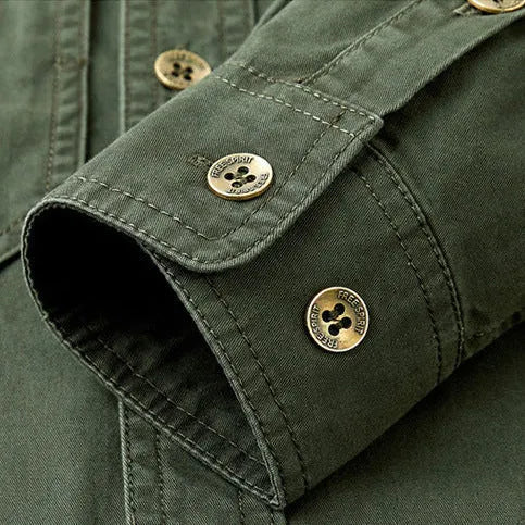Chaqueta de Hombre Casual Militar con Botones