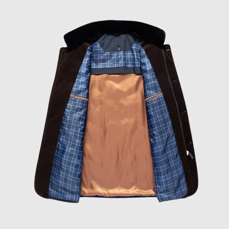 Chaqueta de Hombre de Invierno Acolchada Casual con Bolsillos