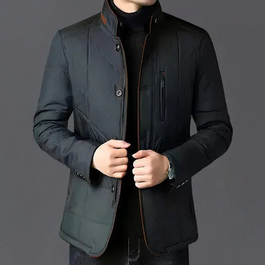 Chaqueta de Hombre de Invierno Acolchada Casual con Bolsillos
