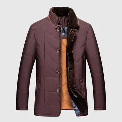 Chaqueta de Hombre de Invierno Acolchada Casual con Bolsillos