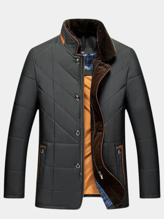 Chaqueta de Hombre de Invierno Acolchada Casual con Bolsillos