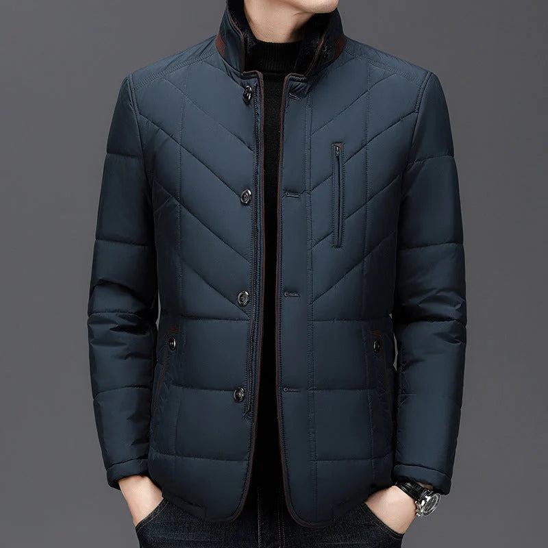 Chaqueta de Hombre de Invierno Acolchada Casual con Bolsillos