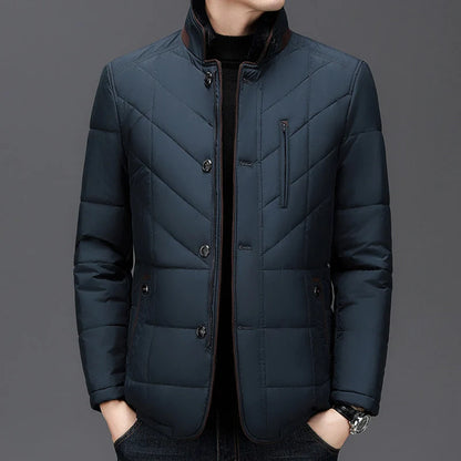 Chaqueta de Hombre de Invierno Acolchada Casual con Bolsillos