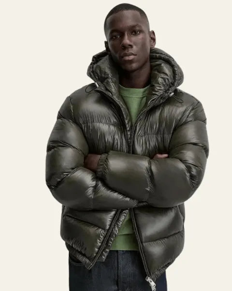 Chaqueta de Invierno de Hombre Acolchada Moderna con Capucha