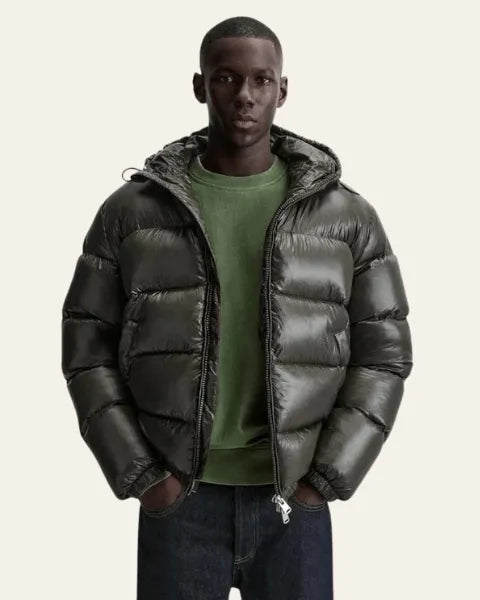 Chaqueta de Invierno de Hombre Acolchada Moderna con Capucha