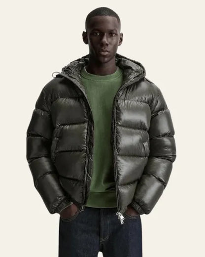 Chaqueta de Invierno de Hombre Acolchada Moderna con Capucha