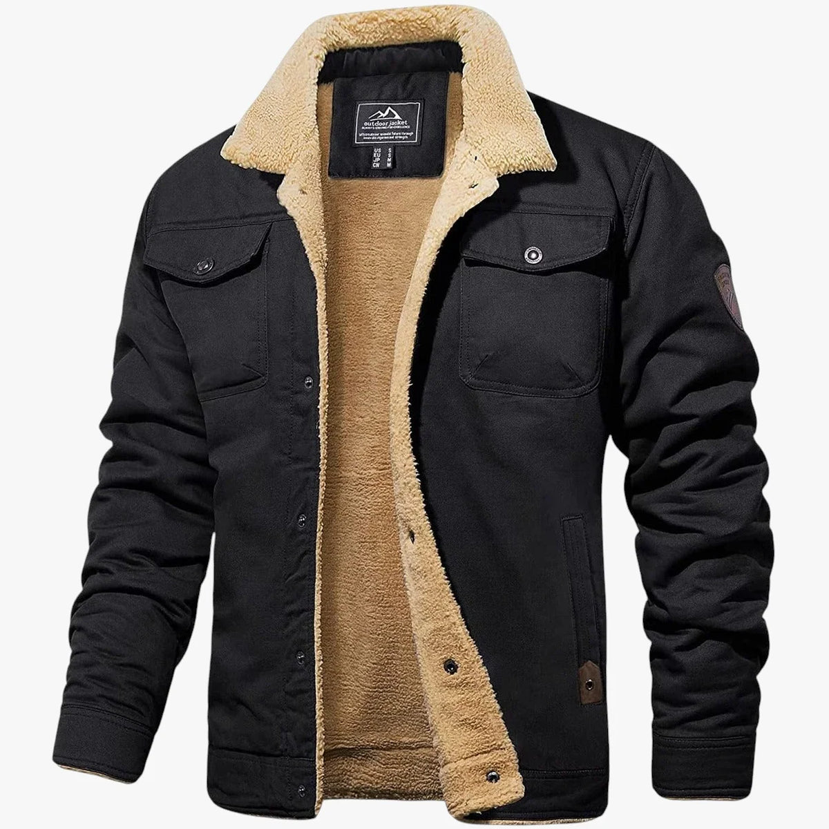 Chaqueta de Invierno de Hombre Casual Militar con Botones