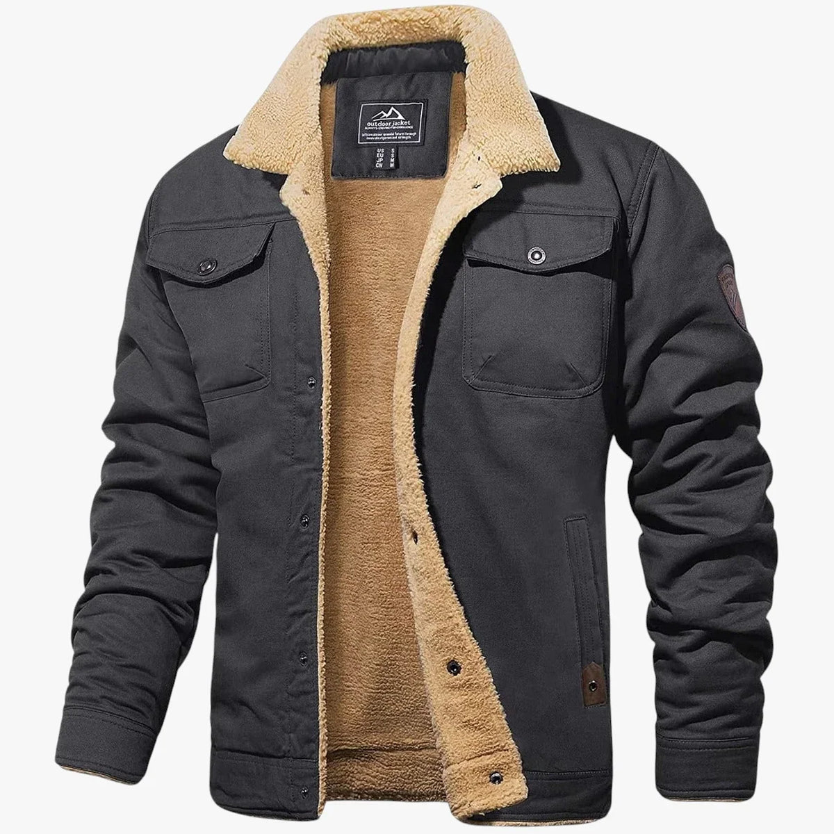 Chaqueta de Invierno de Hombre Casual Militar con Botones