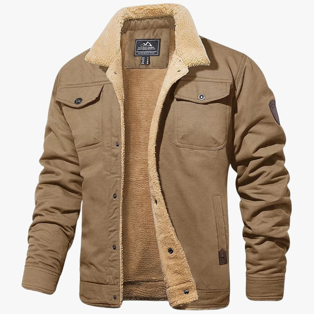Chaqueta de Invierno de Hombre Casual Militar con Botones