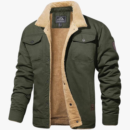 Chaqueta de Invierno de Hombre Casual Militar con Botones