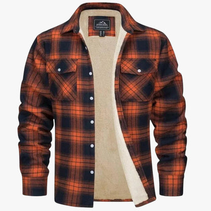 Chaqueta de Invierno de Hombre Casual de Cuadros con Botones