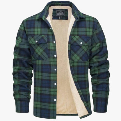 Chaqueta de Invierno de Hombre Casual de Cuadros con Botones