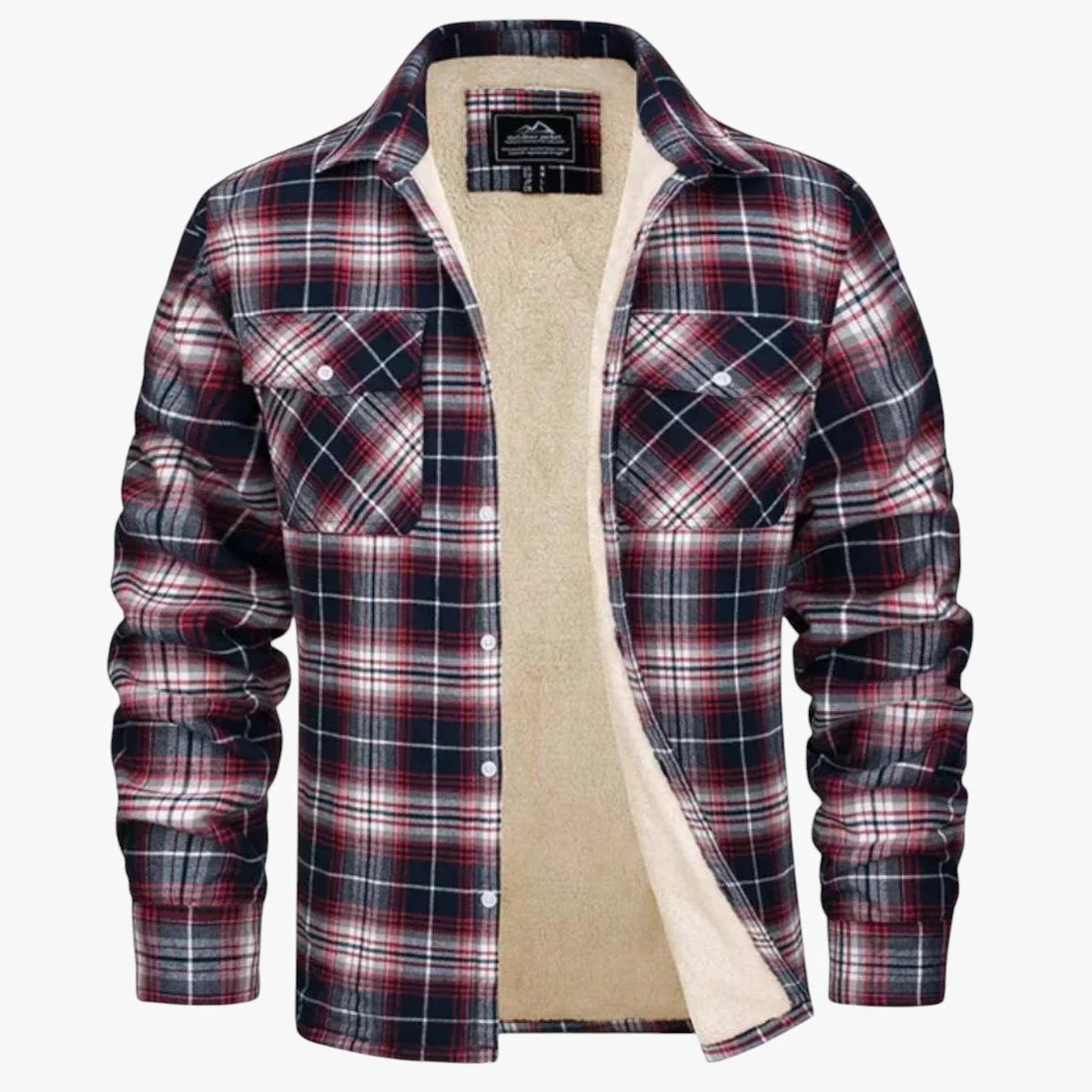 Chaqueta de Invierno de Hombre Casual de Cuadros con Botones