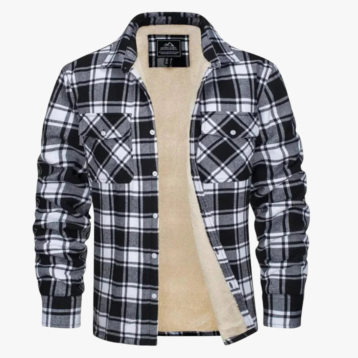 Chaqueta de Invierno de Hombre Casual de Cuadros con Botones