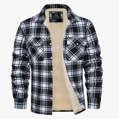 Chaqueta de Invierno de Hombre Casual de Cuadros con Botones