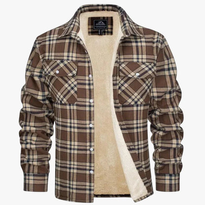 Chaqueta de Invierno de Hombre Casual de Cuadros con Botones